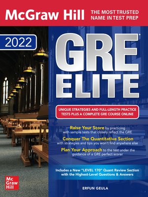 cover image of McGraw Hill GRE Elite 2022